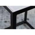 Moderní set příručních stolků Industria Marbleux s černou kovovou podstavou v provedení mramor bílý 55cm