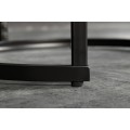 Designový kulatý set příručních stolků Industria Marbleux v moderním stylu v provedení bílý mramor 60cm