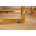 Art-deco set příručních stolků Gold Marbleux v moderním stylu s kovovou postavou zlaté barvy s mramorovým vzhledem 60cm