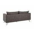 Retro designová dvousedačka Amalfi v tmavě šedém provedení z mikrovlákna s černými kovovými nožičkami 194cm