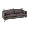 Retro designová dvousedačka Amalfi v tmavě šedém provedení z mikrovlákna s černými kovovými nožičkami 194cm