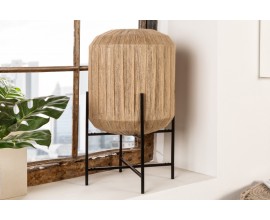 Ratanová venkovská lampa Pure Nature v hnědo-černém provedení s kovovou konstrukcí