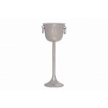 Luxusní stříbrná nádoba na chlazení šampaňského Perlea z kovu s jemným dekorativním zdobením a vysokou podstavou