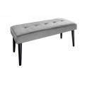Moderní designová lavice Soreli se sametovým šedým čalouněním a černýma nohama z kovu 95cm