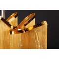 Luxusní art deco lustr Odilon z kovu zlaté barvy s řetězovým zdobením 118cm