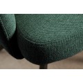 Designová retro otoční židle Dover v tmavě zeleném provedení s područkami a černými kovovými nohami 92cm