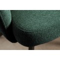 Designová retro otoční židle Dover v tmavě zeleném provedení s područkami a černými kovovými nohami 92cm
