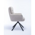 Designová moderní otočná židle Dover s béžovým čalouněním a černýma nohama 93cm