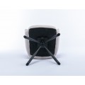 Designová moderní otočná židle Dover s béžovým čalouněním a černýma nohama 93cm