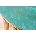 Art deco elegantní příruční stolek Elements se zlatou kovovou konstrukcí a kulatou mramorovou povrchovou deskou 40cm