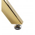 Glamour konferenční stolek Brilia se zlatou kovovou konstrukcí a obdélníkovou skleněnou deskou 120cm