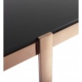 Glamour konferenční stolek Brilia z kovu ve zlatém rose gold odstínu s černým temperovaným sklem 80cm