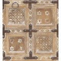 Orientální masivní skříň Keralia se zásuvkami a dvířky světle hnědé barvy s ručním ornamentálním vyřezáváním 192cm
