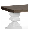 Luxusní rustikální konferenční stolek Blanc v bílo-hnědém provedení z masivního dřeva mindi 130cm