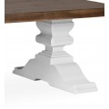 Luxusní rustikální konferenční stolek Blanc v bílo-hnědém provedení z masivního dřeva mindi 130cm