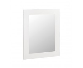 Elegantní obdélníkové nástěnné zrcadlo Blanc s masivním dřevěným rámem v bílém provedení