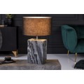 Elegantní stolní lampa Miracul v art-deco stylu s mramorovou podstavou v černo-bílých odstínech as kulatým černým stínítkem