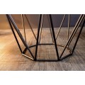 Moderní příruční stolek Diamond Marble s mramorovou vrchní deskou a černou kovovou podstavou 50cm
