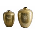 Designový set dvou zlatých váz Mumbai v orientálním stylu z kovu s kladívkovým vzorem
