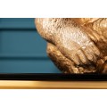 Luxusní art deco dekorační soška gorily Wilde z kovu ve zlaté barvě 43cm
