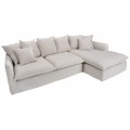 Moderní rohová sedačka Heaven do obývacího pokoje s čalouněním z přírodního lnu bílé barvy 255cm