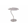 Kovový příruční stolek Ginko s tvarovanou vrchní deskou ve stylu art-deco stříbrný