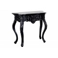 Luxusní konzolový stolek Muriel v barokním stylu černé barvy s ornamentálním vyřezáváním 85cm