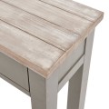 Masivní provensálský konzolový stolek Greytone v šedé barvě s hnědou povrchovou deskou 100cm
