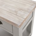 Masivní venkovský noční stolek Greytone v šedém provedení s hnědou povrchovou deskou a šuplíkem 60cm