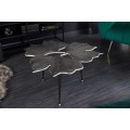 Art-deco stříbrný konferenční stolek Ginko se třemi černými nožičkami 75cm
