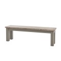 Elegantní provensálská lavice Greytone z masivního dřeva šedé barvy s přírodní hnědou deskou