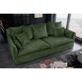 Designová moderní dvousedačka Heaven se sametovým tmavě zeleným potahem a polštářky 200cm