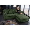 Designová moderní dvousedačka Heaven se sametovým tmavě zeleným potahem a polštářky 200cm