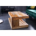 Masivní designový konferenční stolek Giant ze dřeva sheesham v přírodním hnědém provedení 90cm