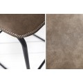 Industriální barová židle Laner s hnědým čalouněním na černých kovových nožičkách 100cm