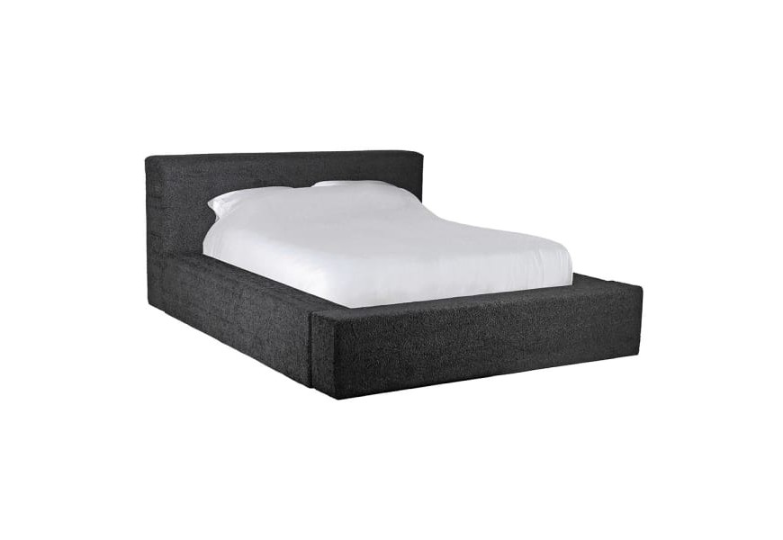 Designová černá manželská postel Delta s buklé potahem
