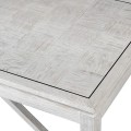Moderní masivní konferenční stolek Quadria Blanca z dubivého dřeva v off white bílé barvě 68cm