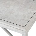 Moderní masivní konferenční stolek Quadria Blanca z dubivého dřeva v off white bílé barvě 68cm
