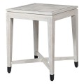 Dřevěný čtvercový příruční stolek Quadria Blanca v off white provedení z dubového masivu