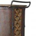 Luxusní hnědý barový pult Wes v industriálním provedení s železnou konstrukcí a masivním dřevem