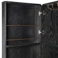Masivní art deco barová skříňka Agava černé barvy s poličkami šuplíkem a závěsným systémem 180cm