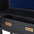 Masivní art deco barová skříňka Agava černé barvy s poličkami šuplíkem a závěsným systémem 180cm