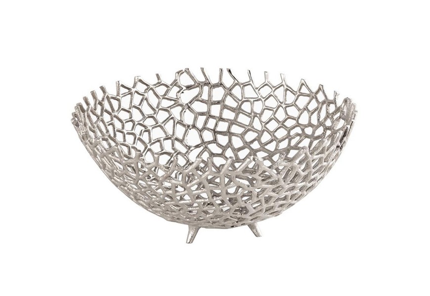 Art deco stříbrná korálová dekorativní mísa 31cm Polipero V