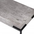 Moderní industriální konzolový stolek Maelynn ze dřeva s černými kovovými nožičkami betonový šedý 123cm