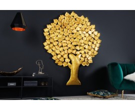 Elegantní zlatá nástěnná dekorace Tree of Life z kovu ve tvaru stromu jinanu 170cm