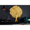 Zlatá nástěnná dekorace v podobě stromu ginko Tree of life z kovových plíšků