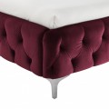 Luxusní chesterfield manželská postel Modern Barock se sametovým potahem vínové červené barvy 180x200cm