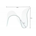 Moderní designový stojan na noviny Caspero z tvrzeného skla zaoblených organických tvarů 62cm
