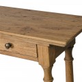 Venkovský konzolový stolek Ondine z dubového masivu se čtyřmi zásuvkami a vyřezávanými nožičkami hnědý 152cm