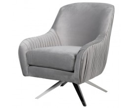 Moderní elegantní židle Gracie s potahem šedé barvy a kovovými nožičkami 91cm